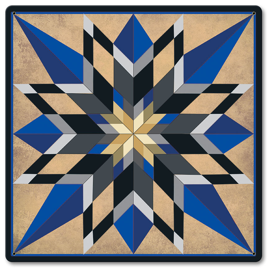 16 POINT STAR BLUE 12 x 12 Satin