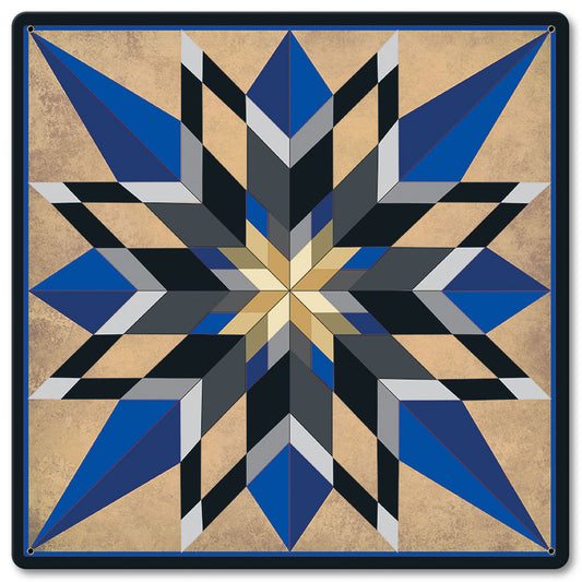 16 POINT STAR BLUE 12 x 12 Satin