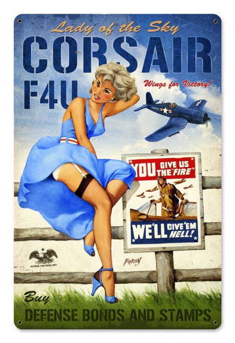 Corsair F4U Large Vintage Sign