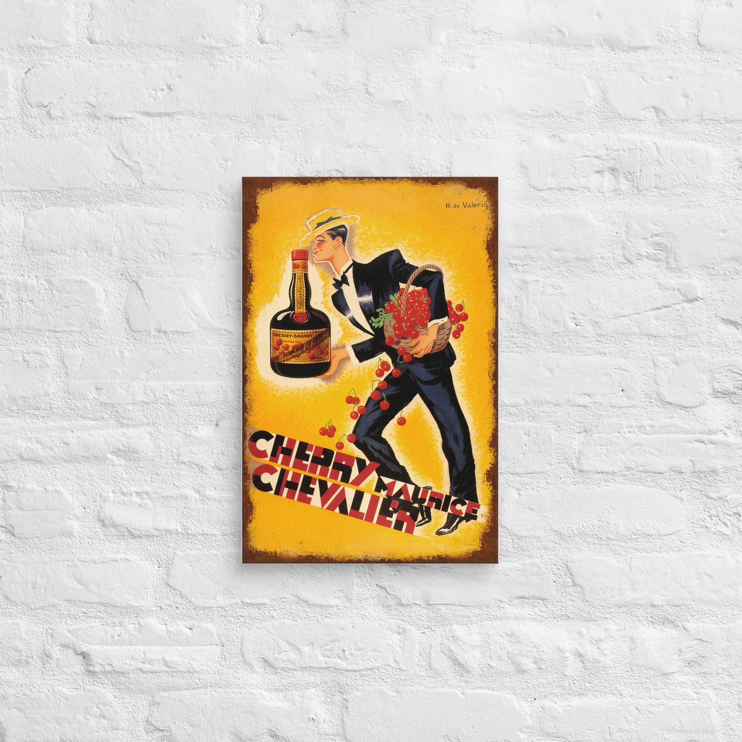 Cherry Brandy Vintage Sign on Canvas