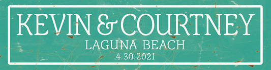 JAM639 - KEVIN COURTNEY TRIPLE AQUA WHITE STREET SIGN