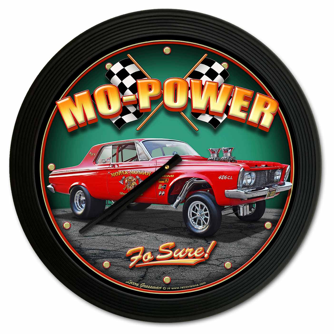 1963 Plymouth Gasser 18 X 18 Clock