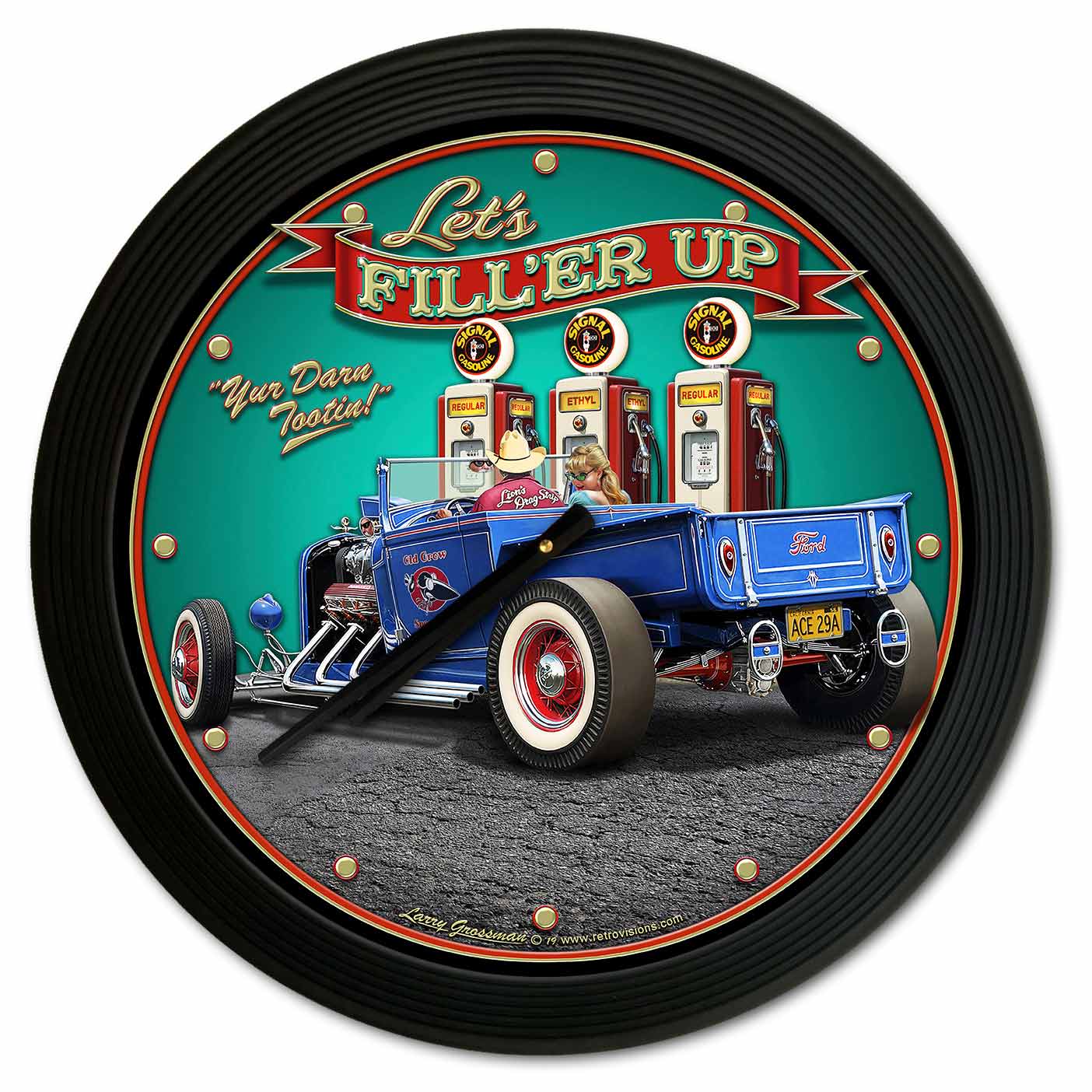 1929 Rod Pickup Fillup 18 X 18 Clock