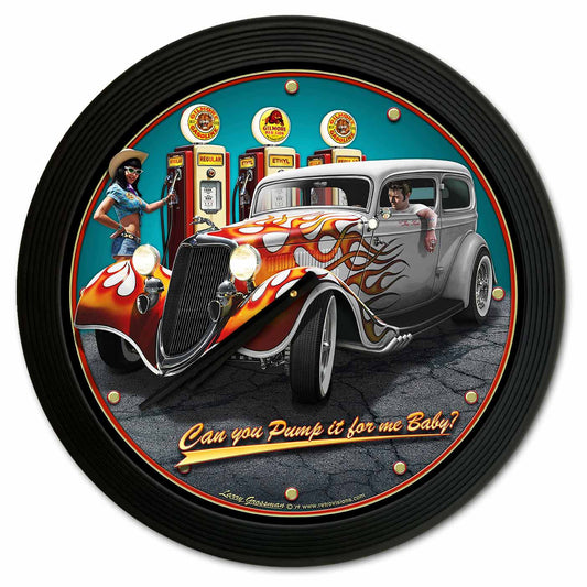 1934 Rod Sedan Fillup 18 X 18 Clock