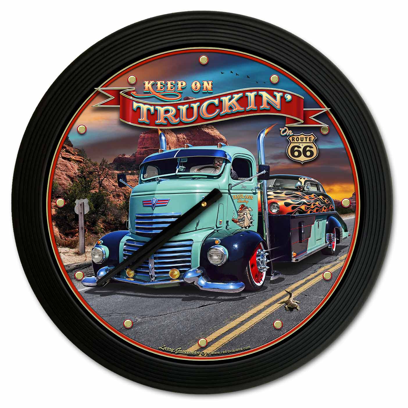 1947 Truckin' Rt 66 18 x 18 Clock