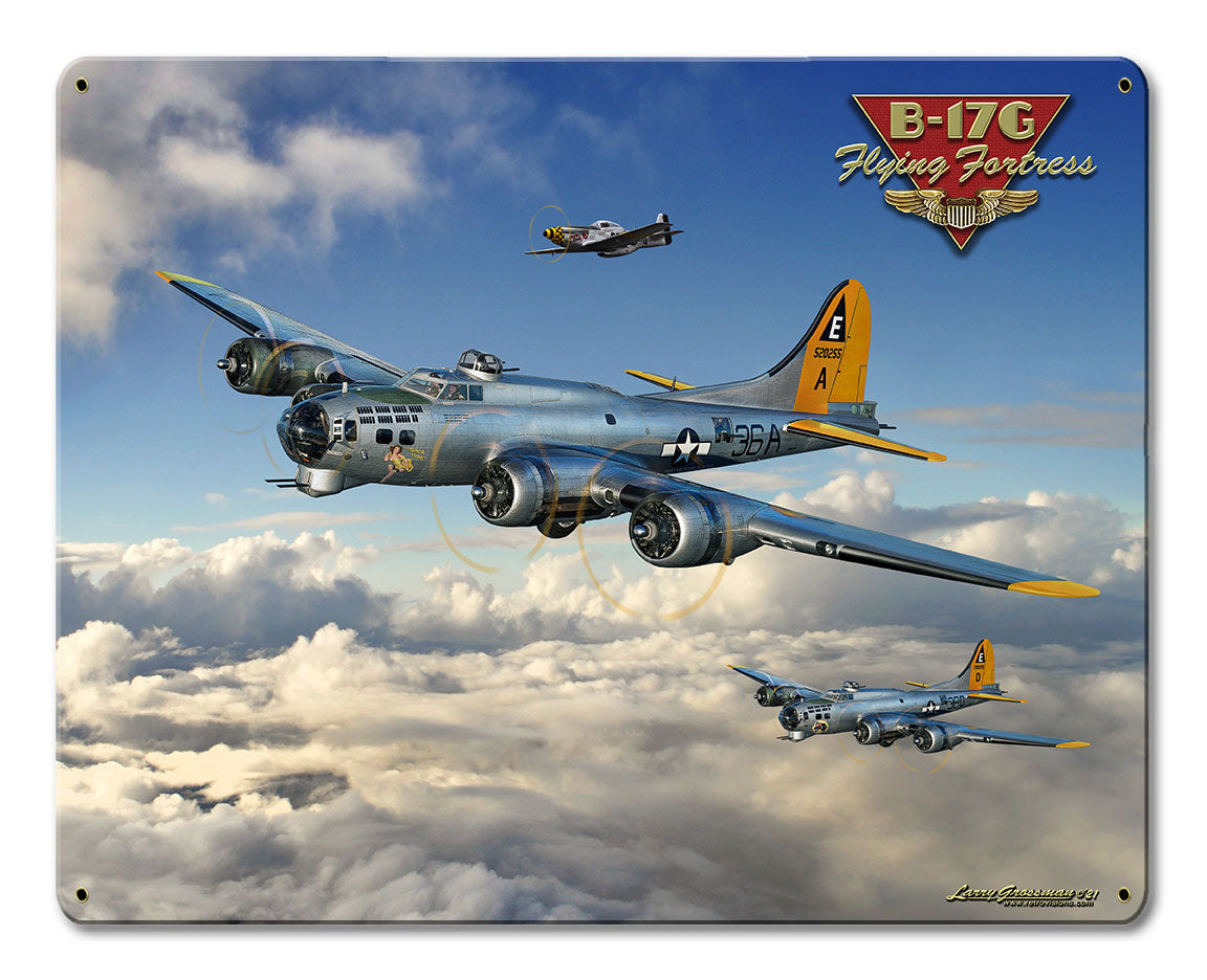 B-17 Flying Fortress 30 x 24 Custom Shape