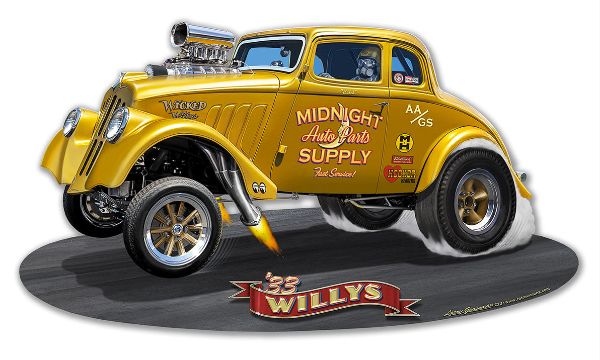 1933 Willy's Gasser 18 x 10 Custom Shape