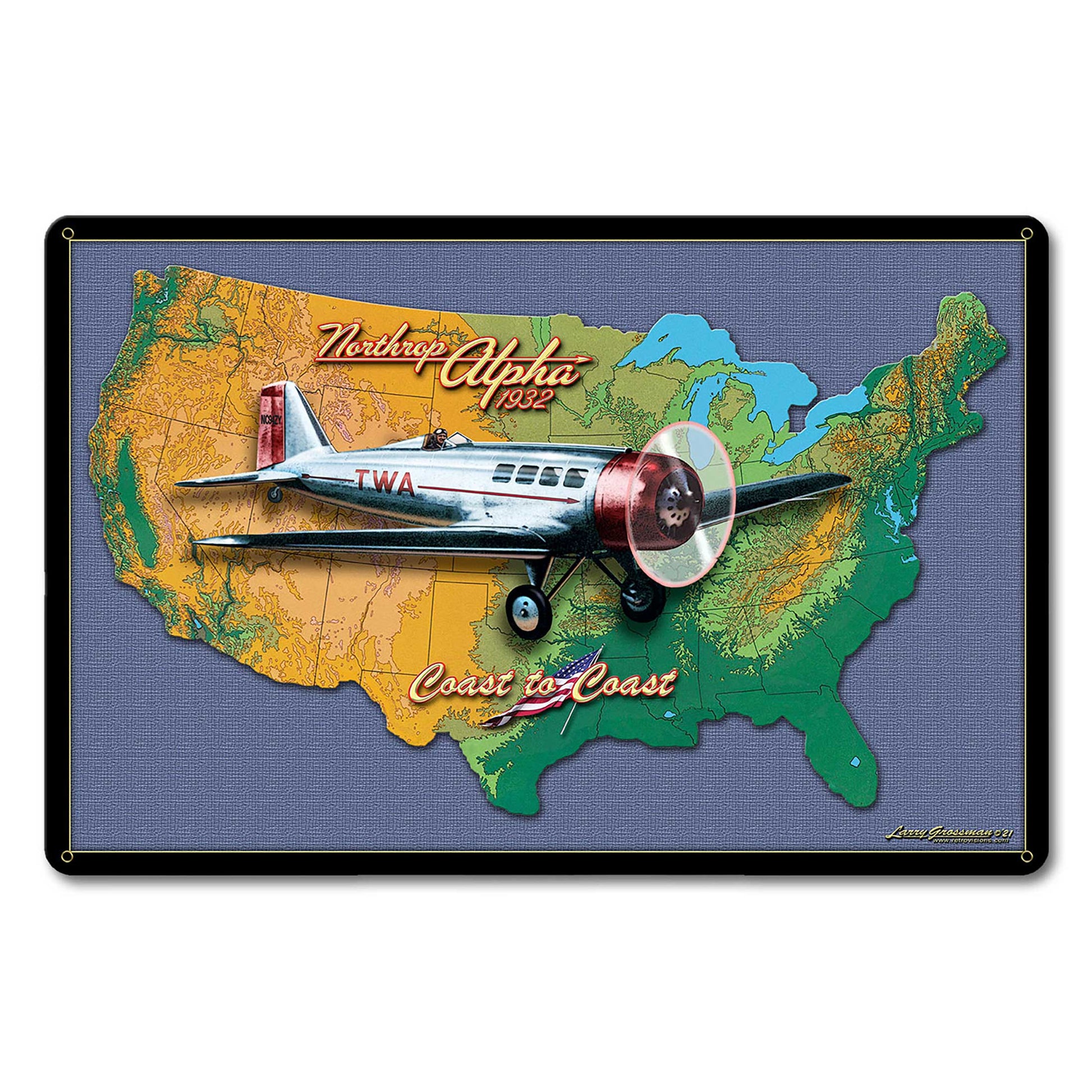 GEE BEE RACER MAP 18 x 12 Satin