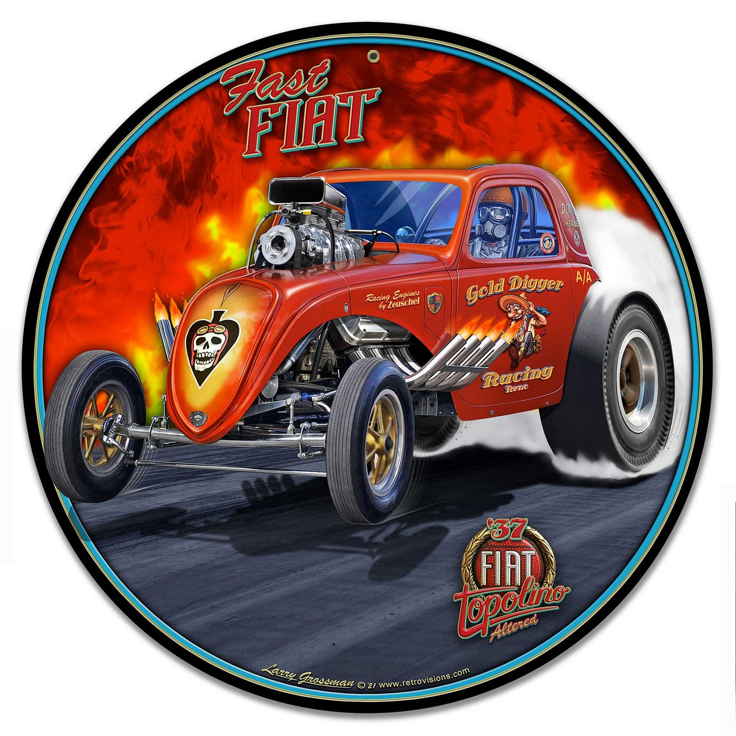 1937 FIAT DRAG CAR 28 x 28 Round