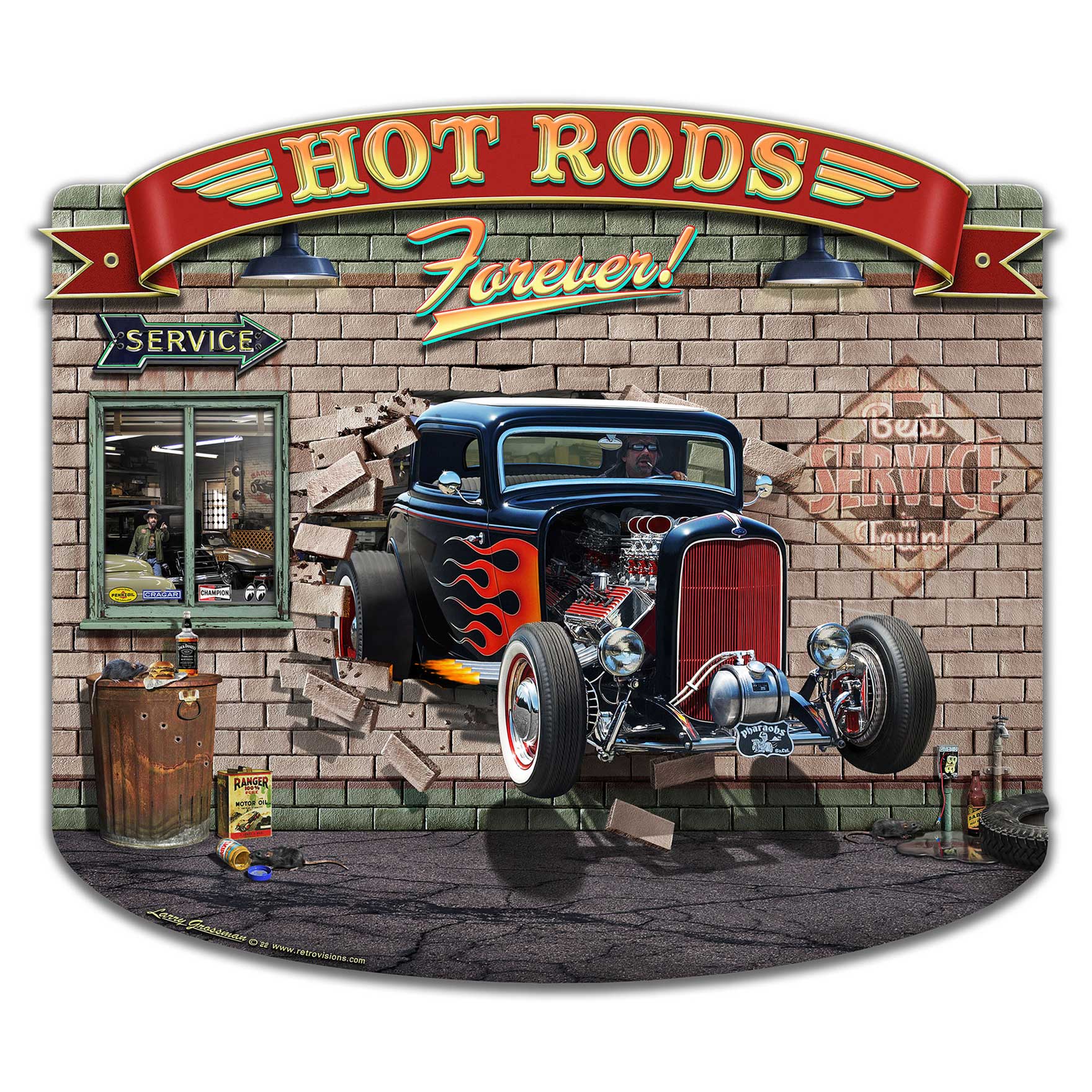 Hot Rods Forever 16 X 14 vintage metal sign