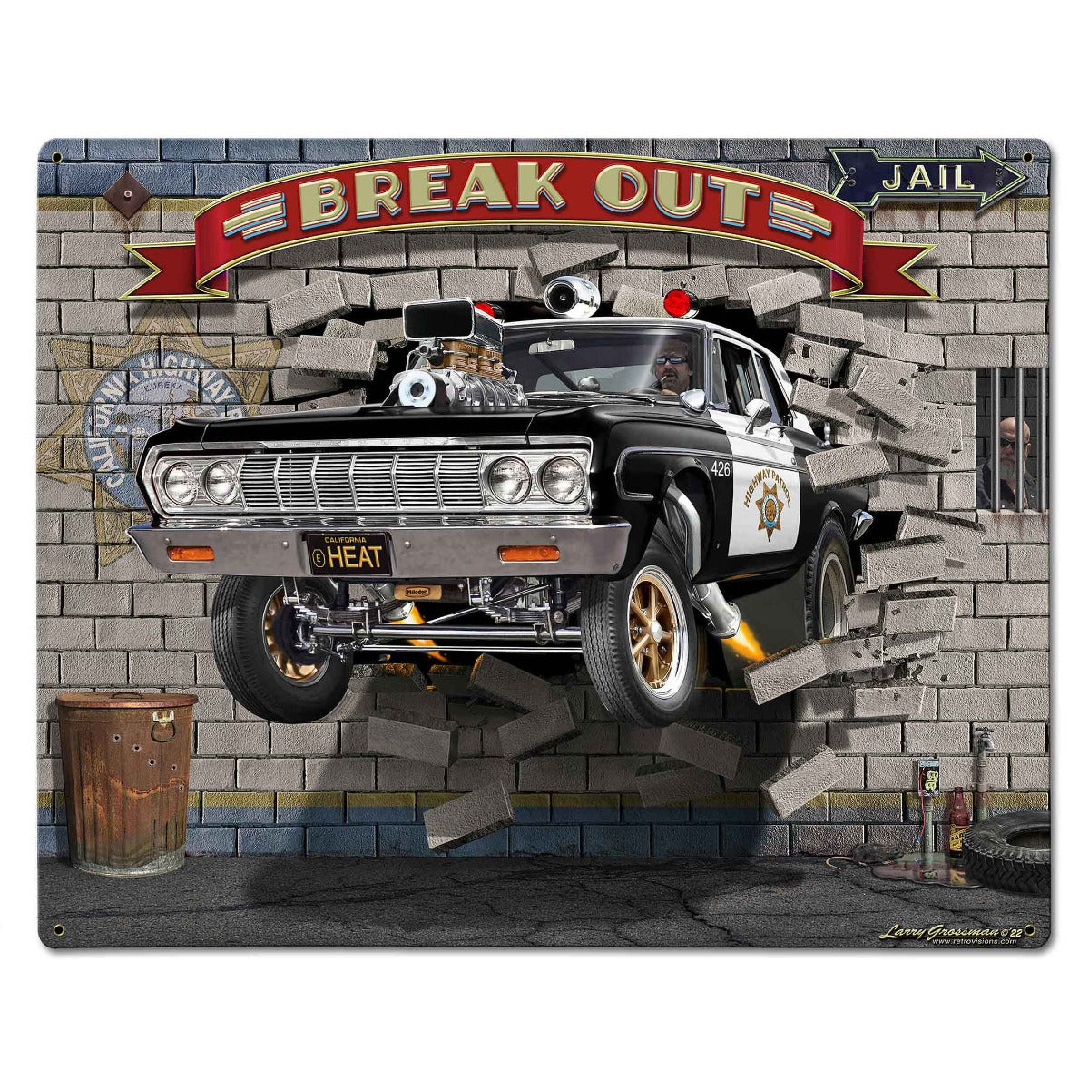 Break On Thru 1955 Chevy 15 X 12 vintage metal sign