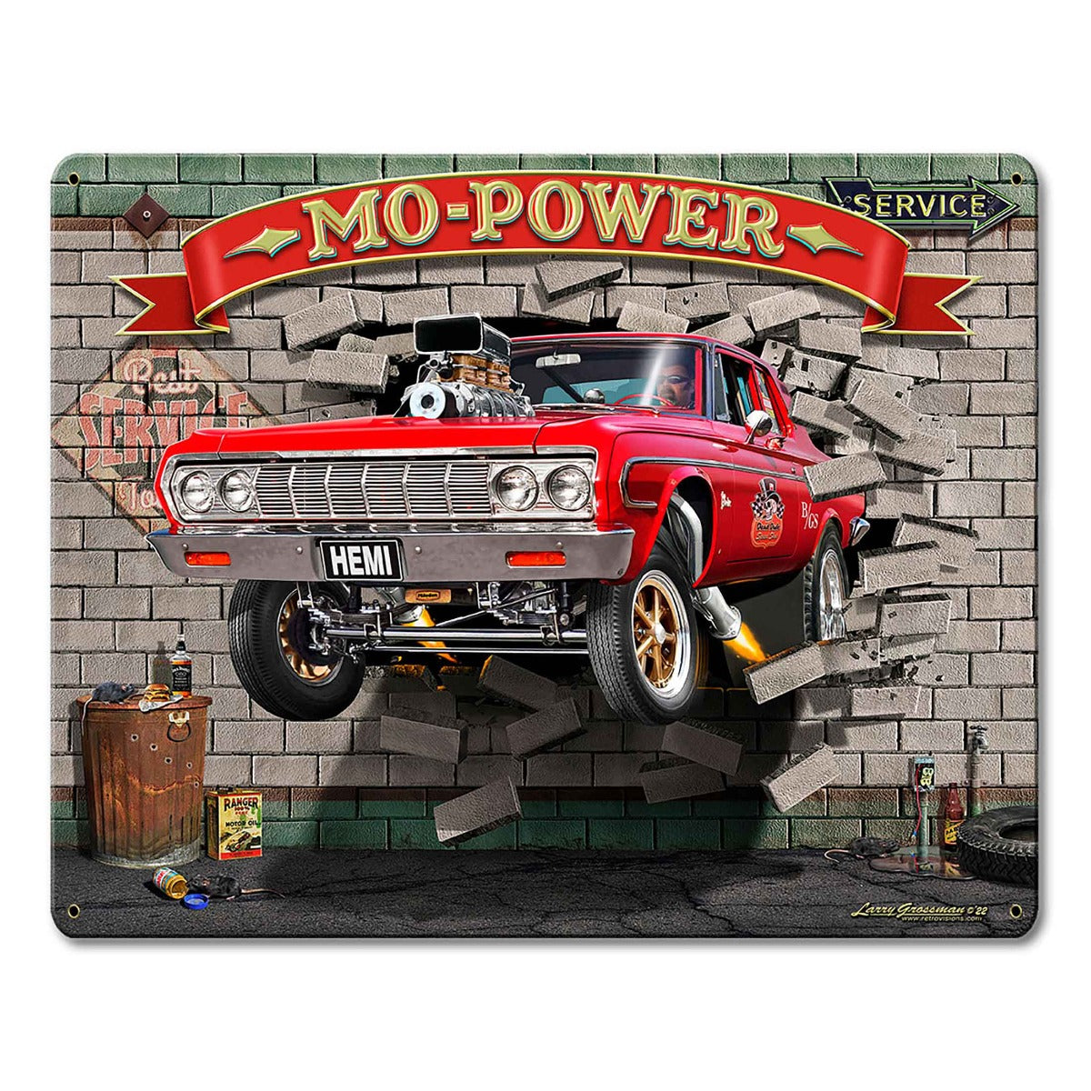 Mo Power Bustin' Out 30 X 24 vintage metal sign