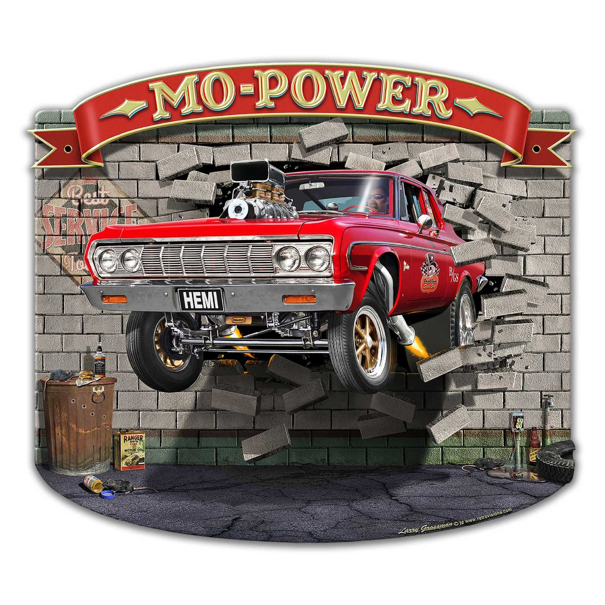 Mo Power Bustin' Out 18 X 16 vintage metal sign