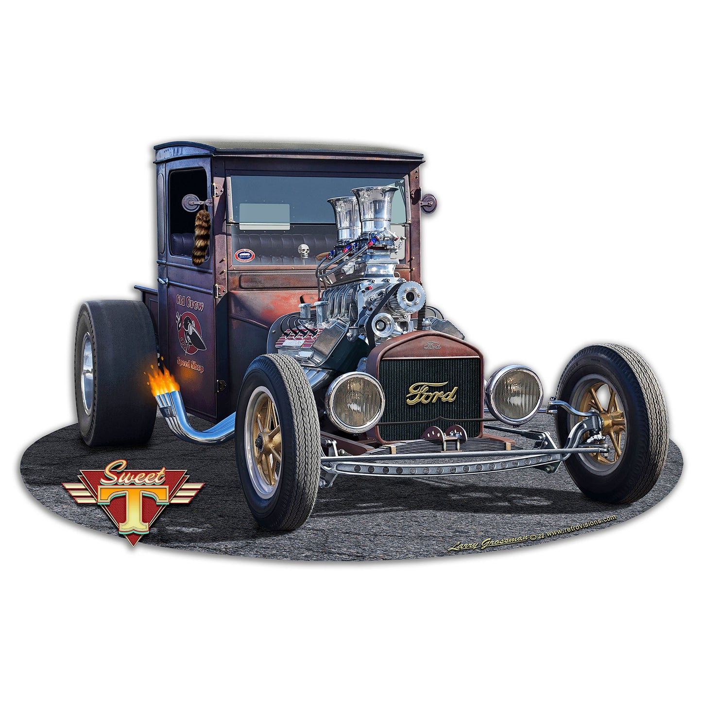 1926 T-Truck Cut out 18 X 12 vintage metal sign