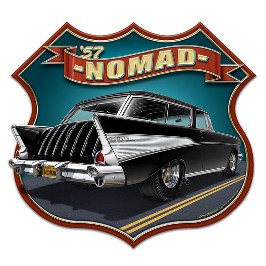 1957 Nomad Shield 18 X 17 vintage metal sign