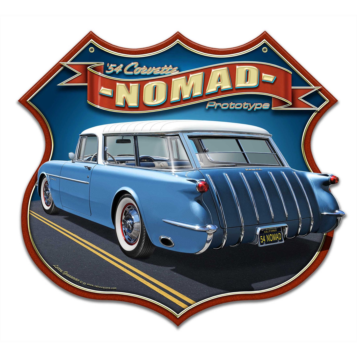 Nomad Shield 18 X 16 vintage metal sign