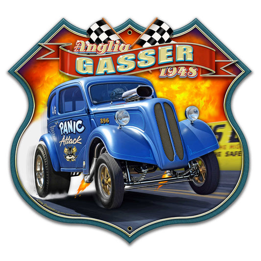 1937 CHEVY GASSER Metal Sign 16in X 15in 