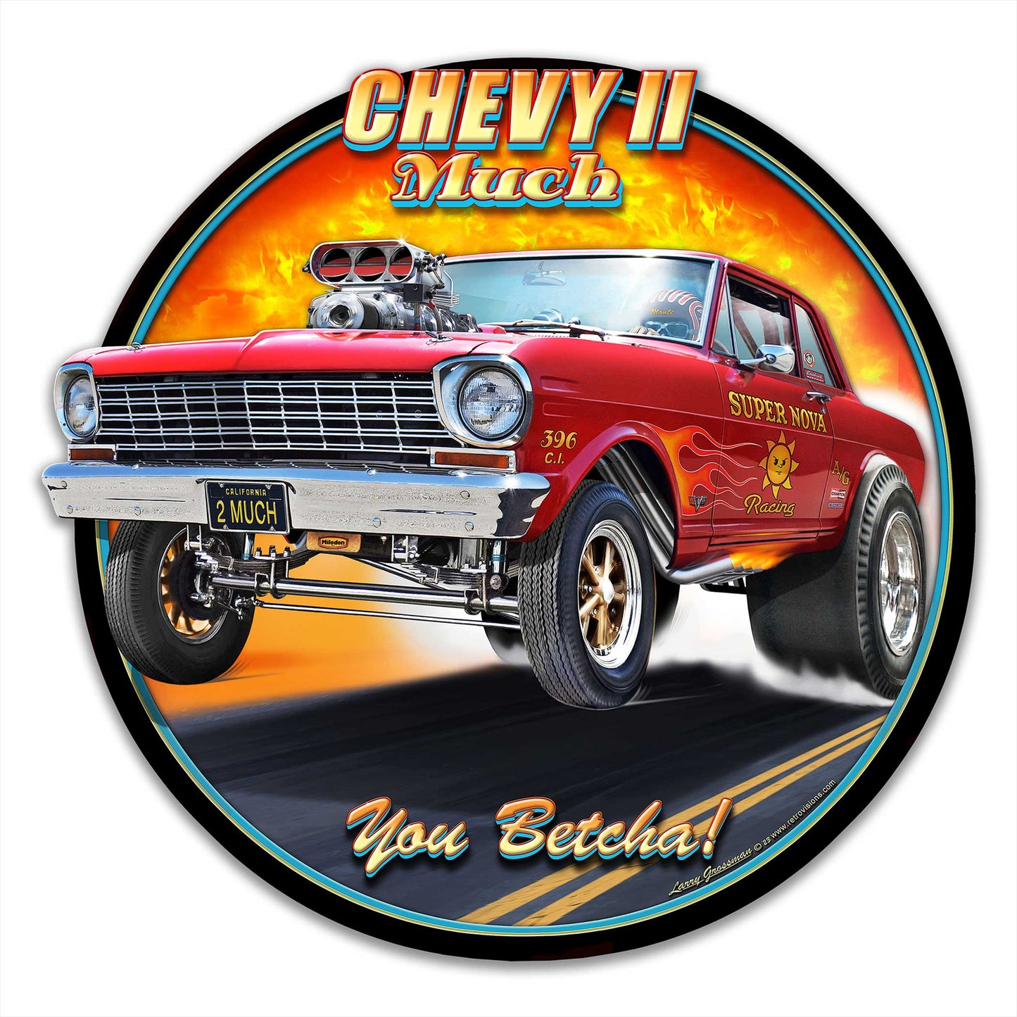 1964 CHEVY II GASSER Metal Sign 16in X 16in 