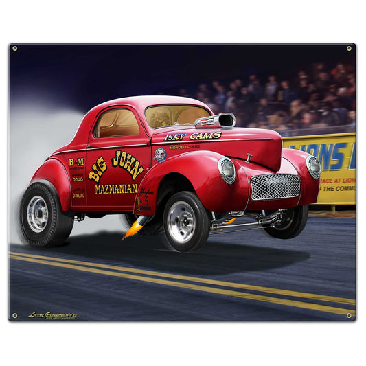 1964 CHEVY II GASSER CUT OUT Metal Sign 22in X 15in 