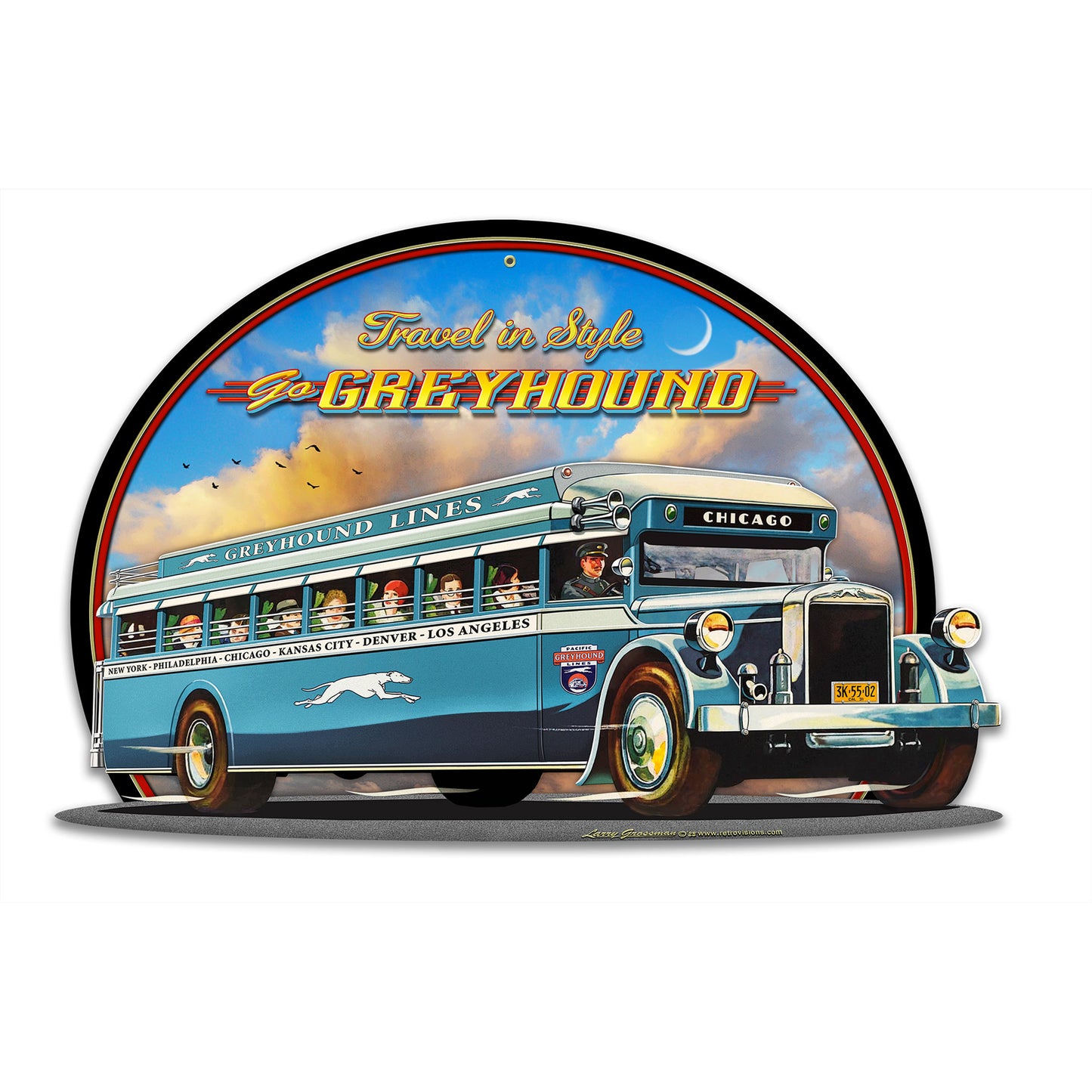 LGC452 - 1930's Greyhound bus with Sky