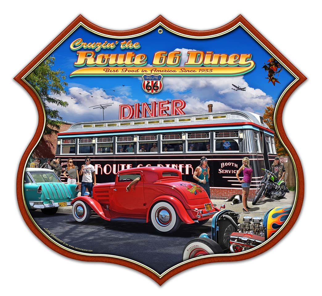 LGC552 - Route 66 Diner Shield