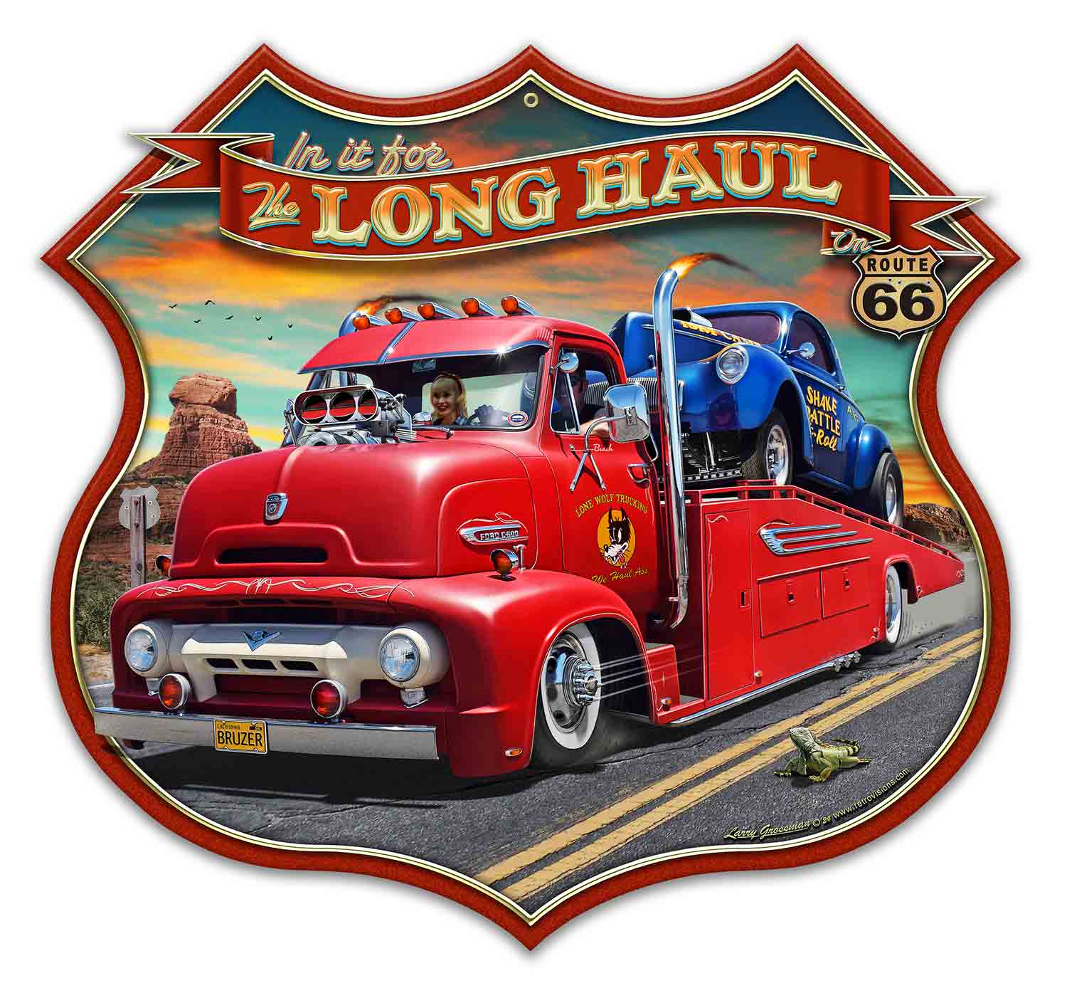 LGC554 - Ford Truck Long Haul on RT 66 Shield