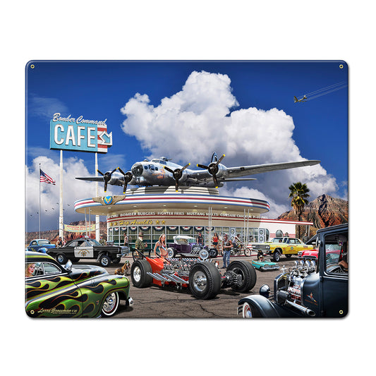 LGC821 - Bomber Command Café AVAILABLE IN TWO SIZES by artist Larry Grossman