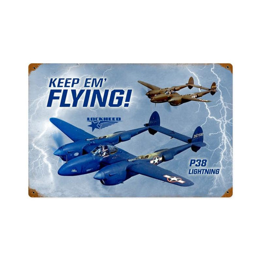 P-38 Lightning Vintage Sign