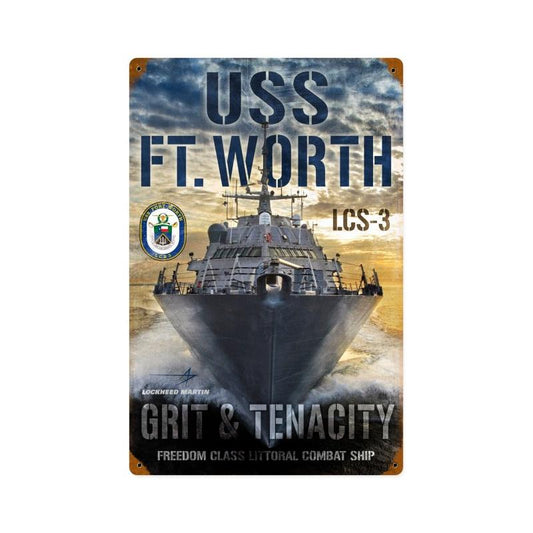 USS Ft Worth Vintage Sign