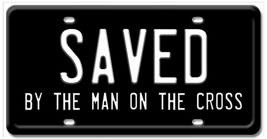 LP089 - Saved Man On Cross License Plate
