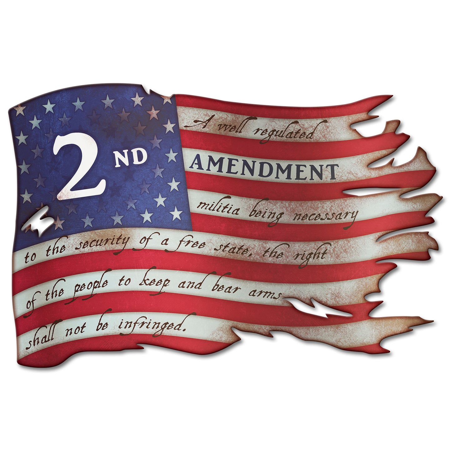 PSB409 - 2nd Amendment Tattered Flag - PLASMA