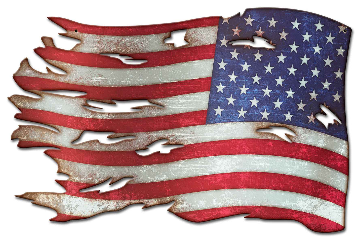 PSB415 - TATTERED AMERICAN FLAG REVERSE - PLASMA