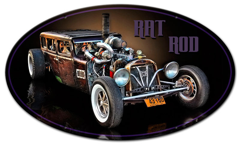MONTANA RAT ROD OVAL Vintage Sign