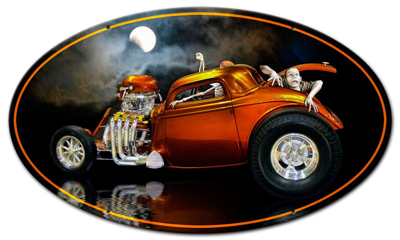SKULL RAT ROD Vintage Sign