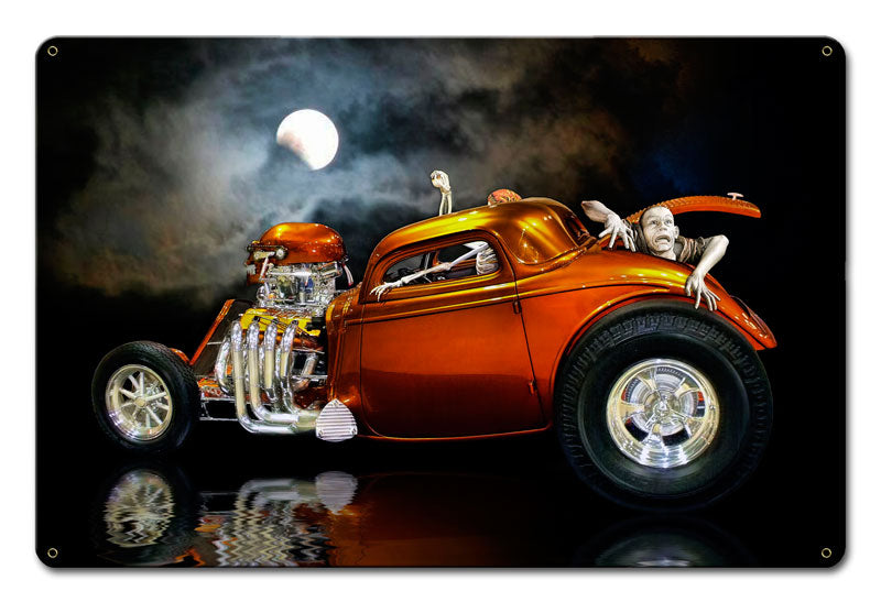 SKULL RAT ROD Vintage Sign