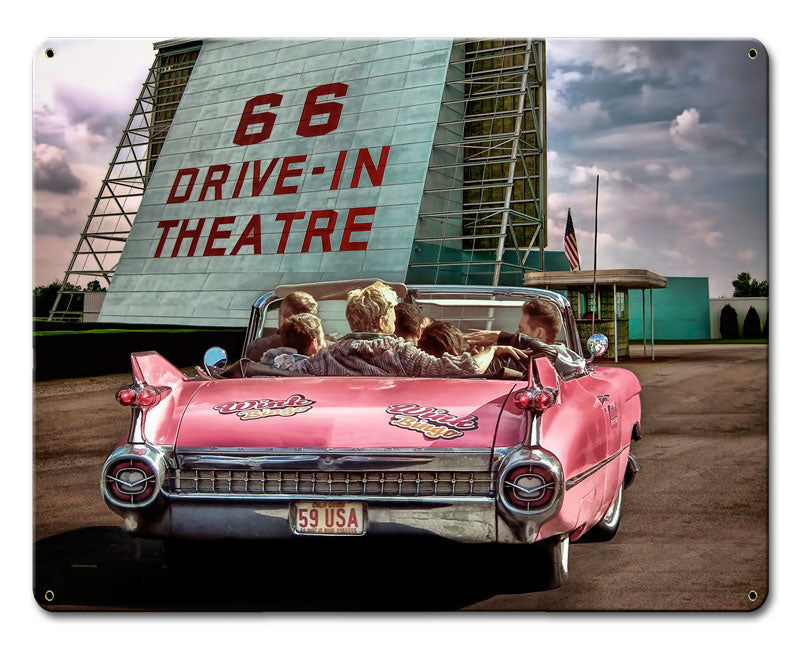 66 DRIVE IN THEATRE Vintage Sign