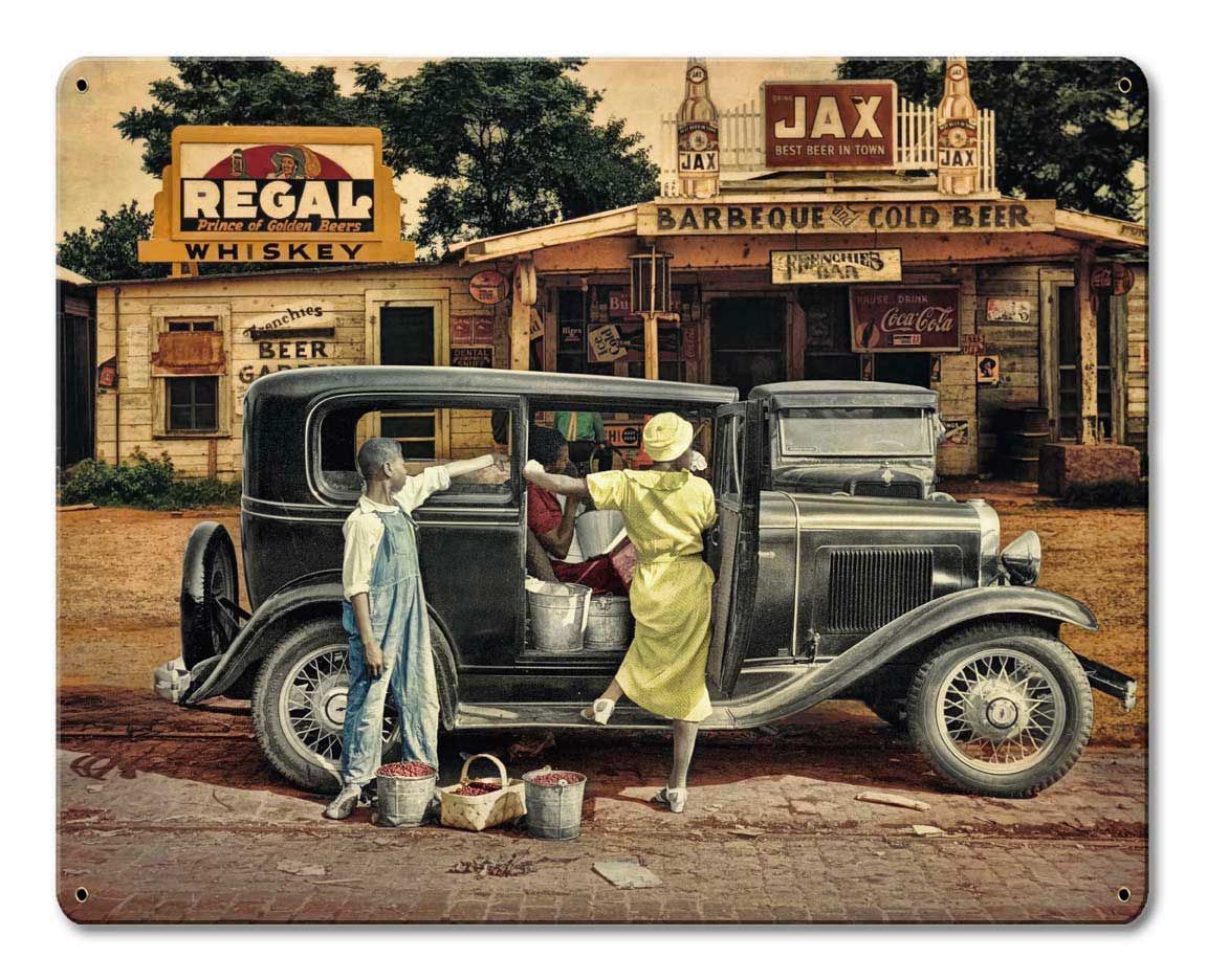 BERRIES AND BBQ Vintage Sign