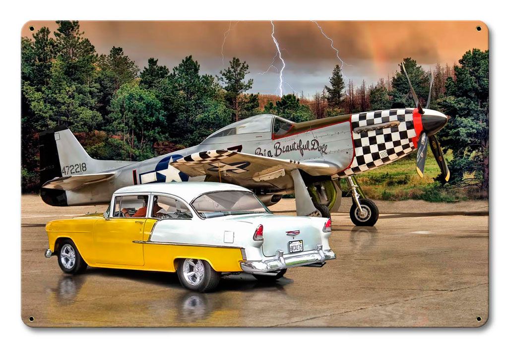 Mustang and Chevy Vintage Sign