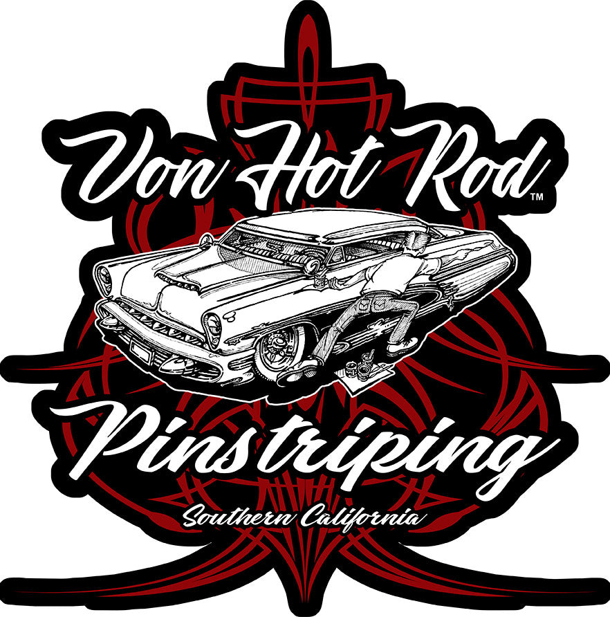 Von Hot Rod Pinstriping Metal Sign 12in X 12in  - PLASMA