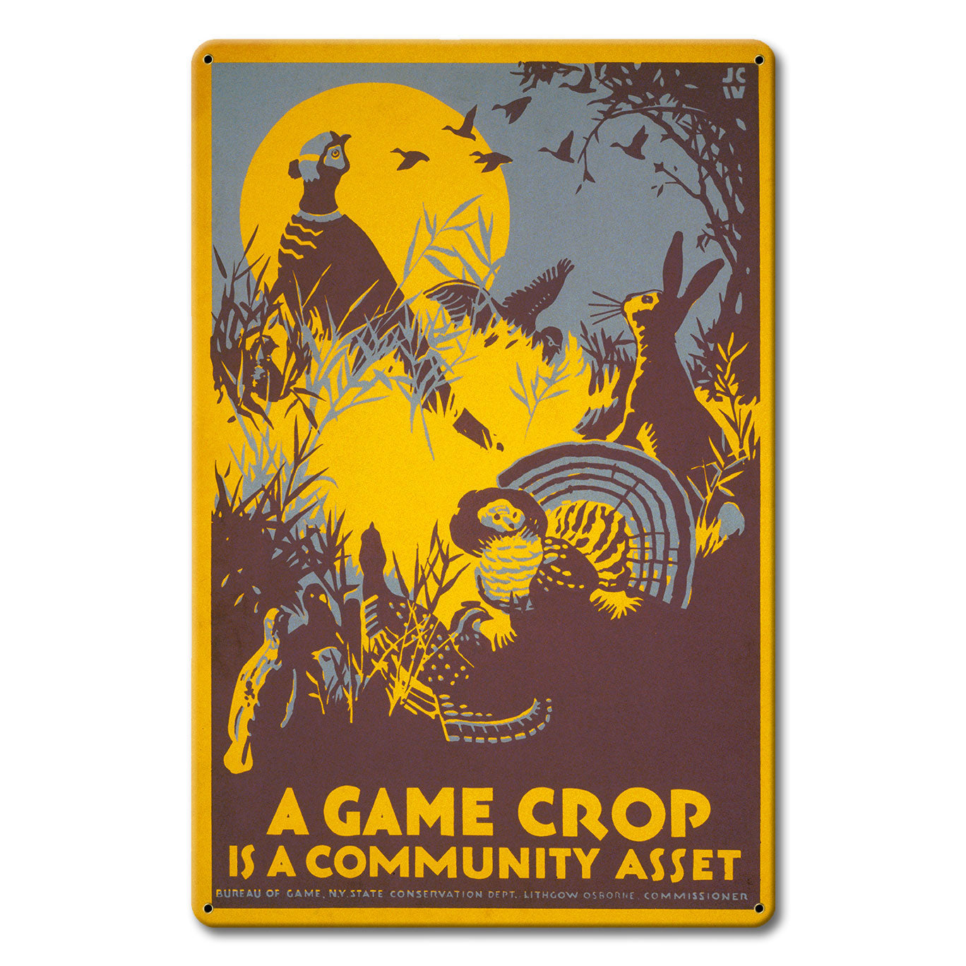 GAME CROP Metal Sign 24in X 36in 