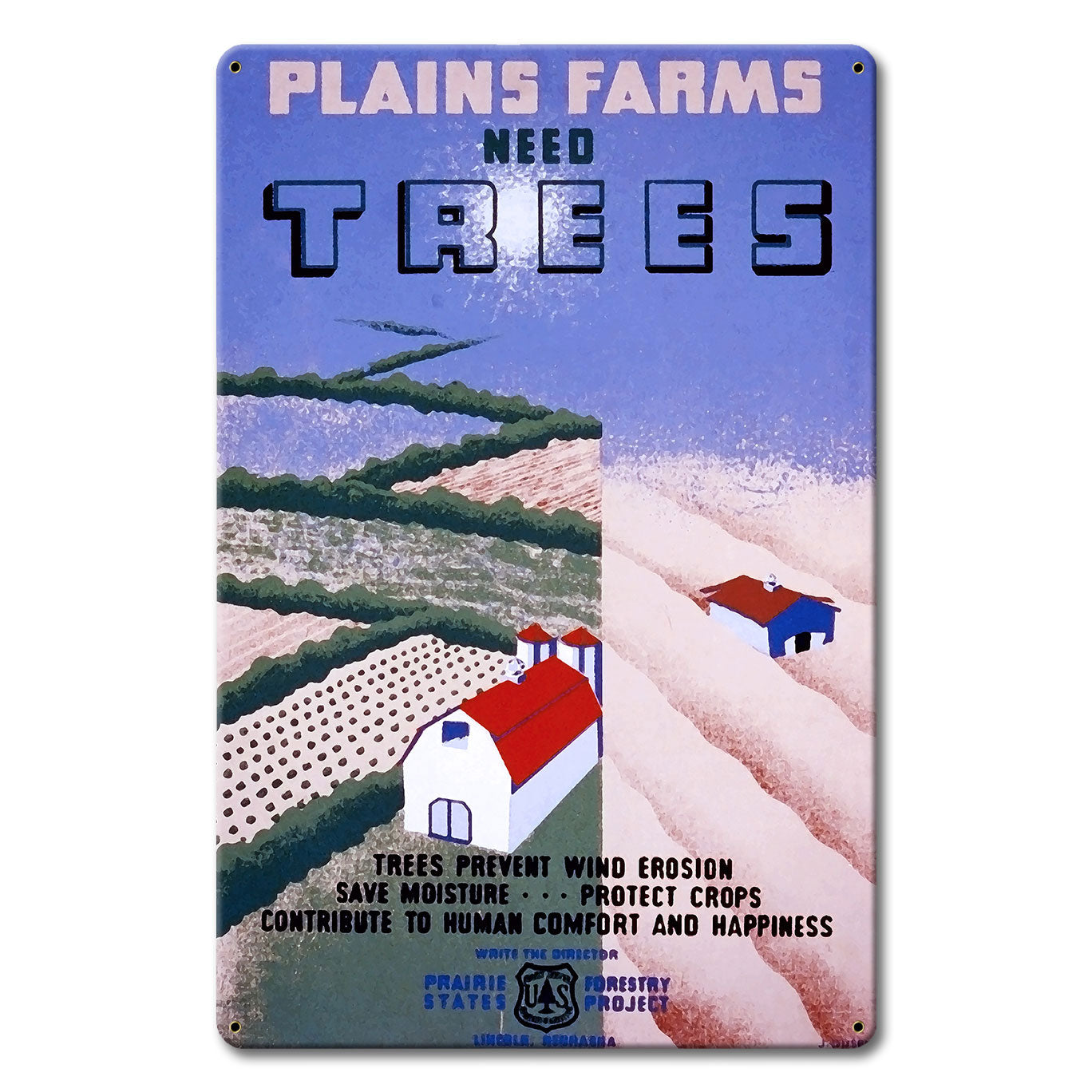 PLAINS FARMERS Metal Sign 24in X 36in 