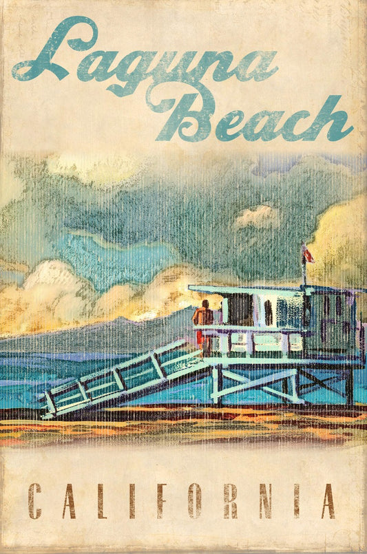 WADE002-PG - 16 X 24 VINTAGE METAL SIGN - LIFEGUARD TOWER