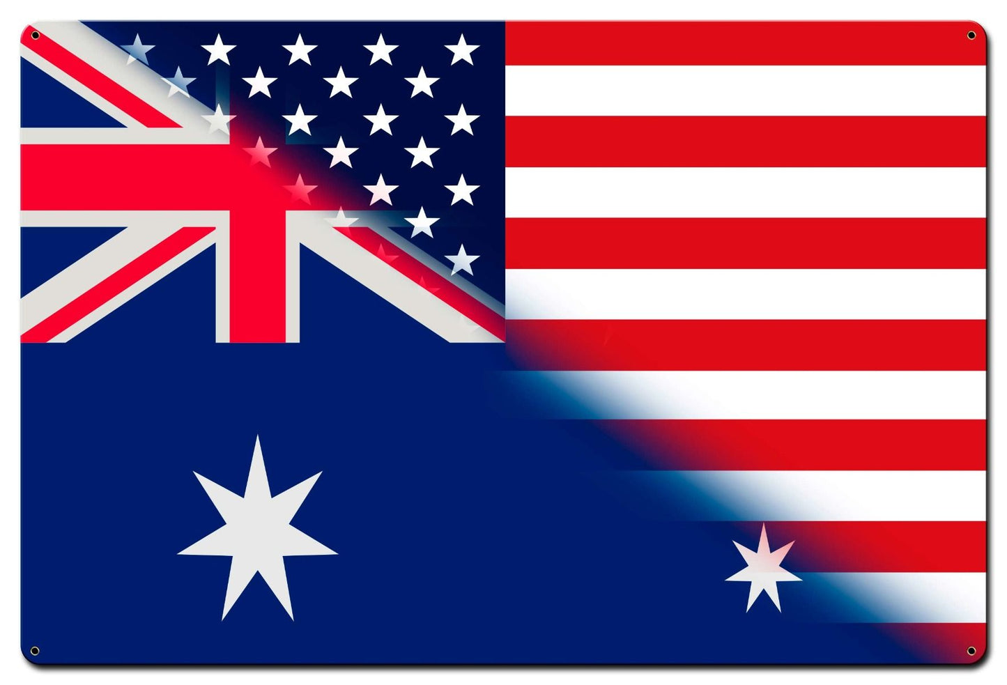 AUSTRALIAN AMERICAN FLAG Vintage Sign