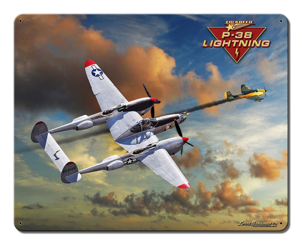 P-38 J Lightning Vintage Sign