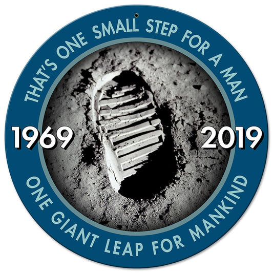 Apollo 11 50th Anniversary Bootprint Metal Sign Vintage Sign