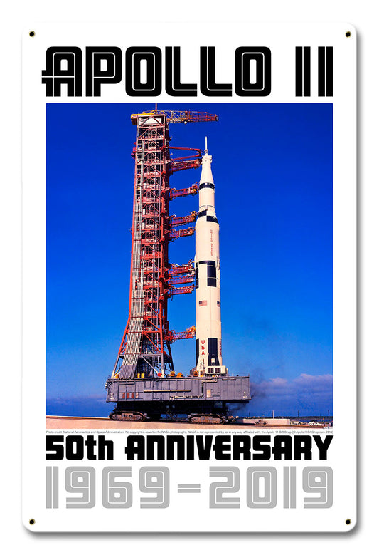 Apollo 11 50th Anniversary Saturn V Metal Sign Vintage Sign