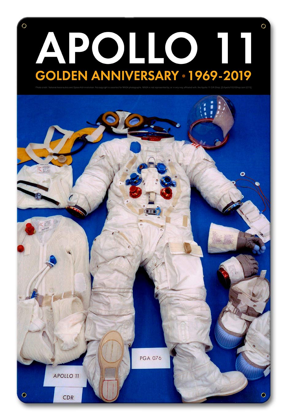 Apollo 11 50th Anniversary EVA Spacesuit Space Suit Black Metal Sign Vintage Sign