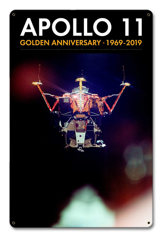 Apollo 11 50th Anniversary The Eagle Has Wings Black Metal Sign Vintage Sign