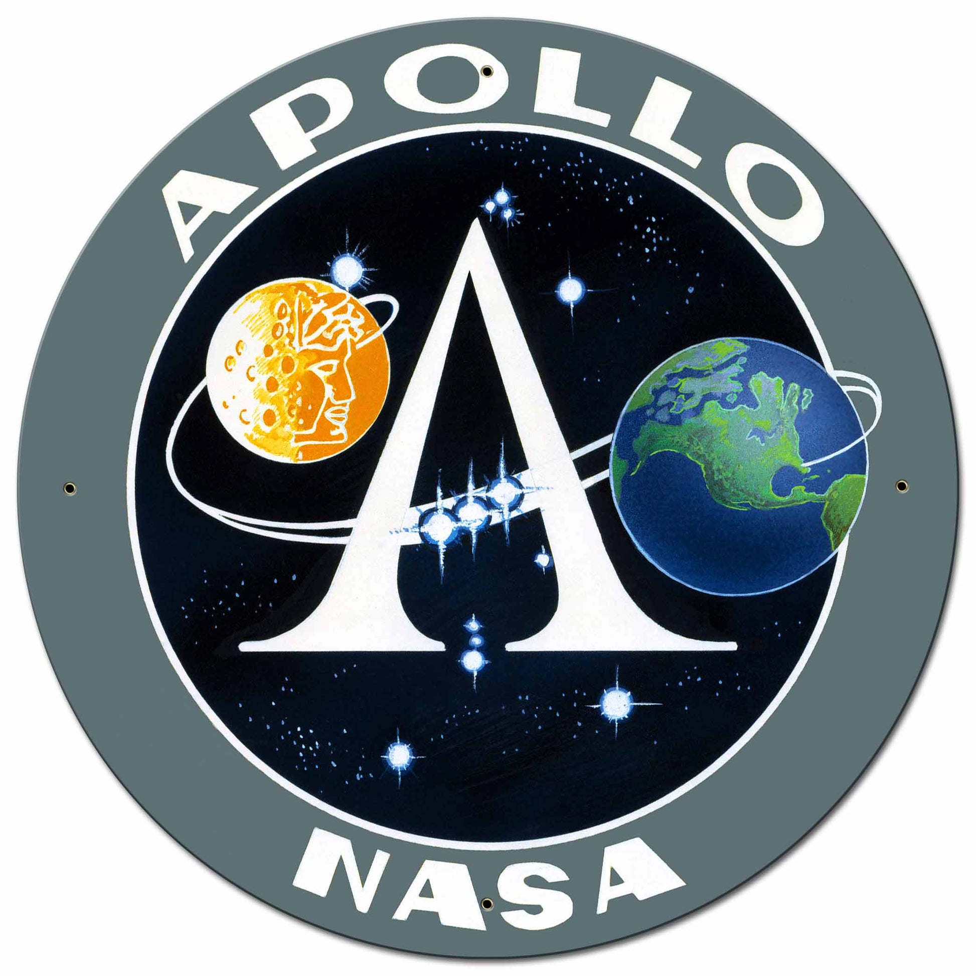 Apollo 11 50th Anniversary Apollo Insignia Black Large Metal Sign Vintage Sign