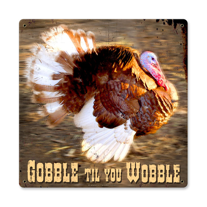 Gobble Turkey Vintage Sign